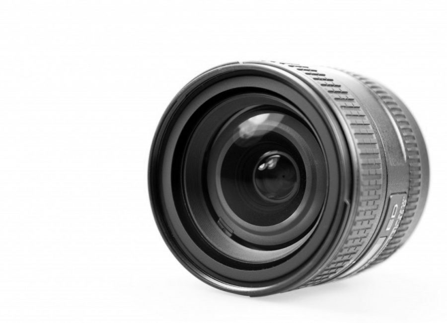 Óptica de cámara en blanco y negro